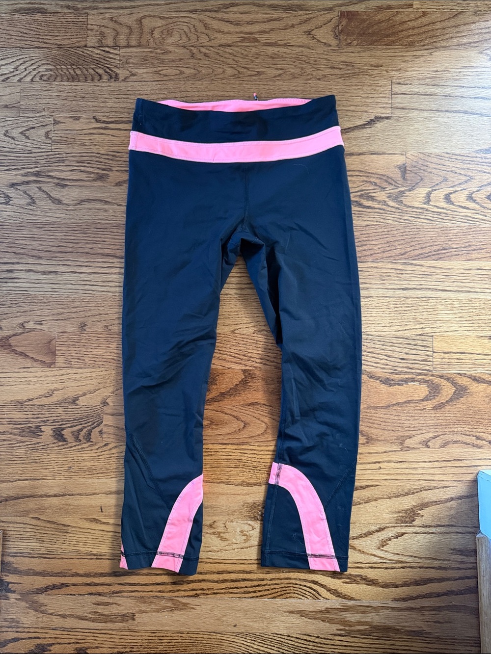 lululemon athletica Black Leggings with Pink Trim